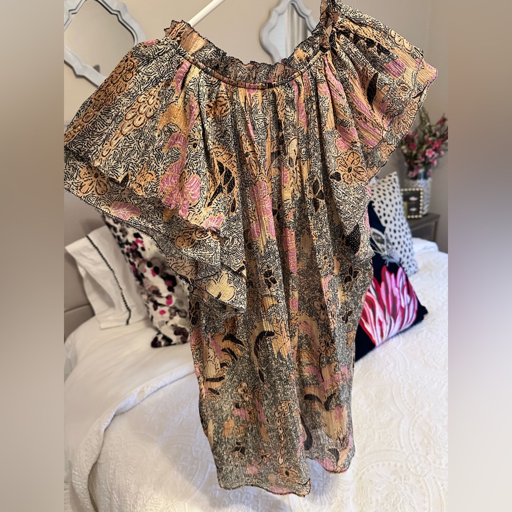 Ulla Johnson Tops | Ida Floral Plissé Top Ivory/Multi Sz 4 - Picture 10 of 10